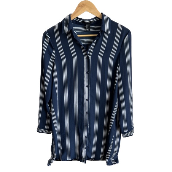 Stripped blue shirt dress - Picture 2 of 4